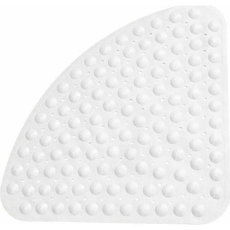 Tappetino antiscivolo per doccia, quarto di cerchio, angolo, tappetino da bagno con ventose per vasca/doccia, 54 x 54 cm - bianco (1/4)