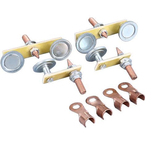 4 supports de soudage magnétiques à grande ventouse avec pince de mise à la terre en cuivre pour réparation mécanique (1/5)
