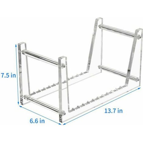 Support Disque Vinyle - Acrylique Transparent - Pour Bureau - Capacité 50 Disques 12 Pouces - Dimensions 21 x 42 x 3 cm - 1 Pièce (1/5)