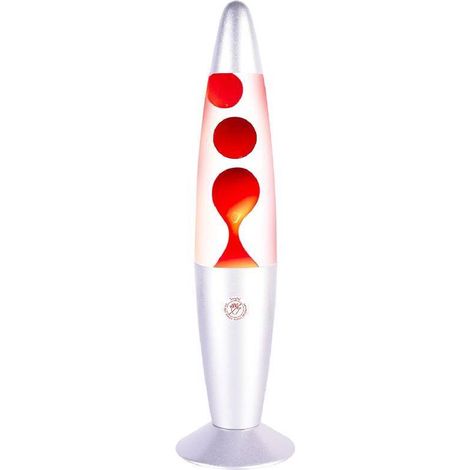 Rote Flüssigkeitsbewegungslampe mit silbernem Sockel und Schirm – Magma-Lampe für Erwachsene und Kinder – perfektes Geschenk – stimmungsvolles Nachtlicht (1/5)
