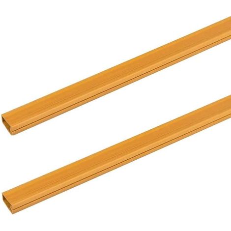 Cyclingcolors – Goulotte cache fils autocollante 2x 1 mètre – PVC imitation bois clair 12 x 7mm – Norme EN 50085 – Degré d'inflammabilité B