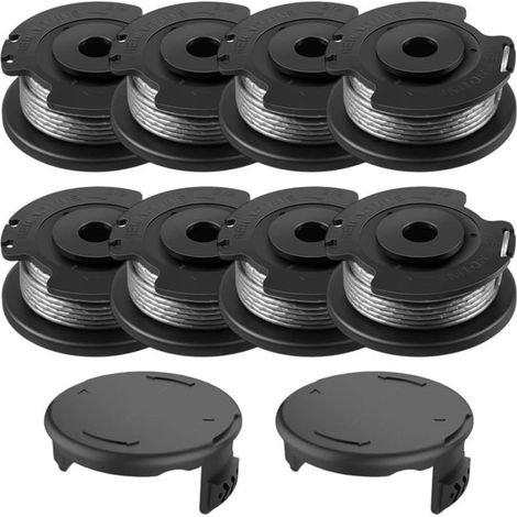 Set mit 8 Ersatzspulen und -kappen für ART 23 SL und ART 26 SL Modelle, 1,6 mm Schnurdurchmesser, 4,9 m Länge, Nylonköpfe für F016800569 F016800385 (1/5)