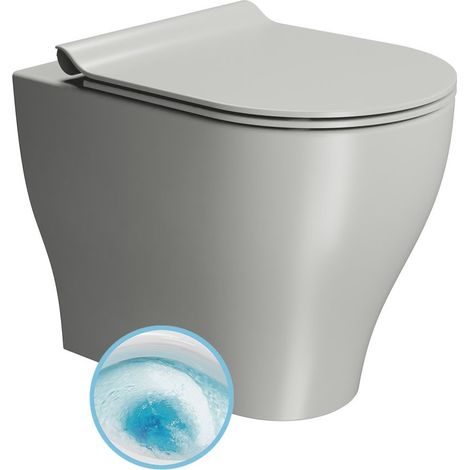 Cuvette TONO, Geniusflush, 36x53cm, siphon S/Siège P, cenere dual-mat (1/3)