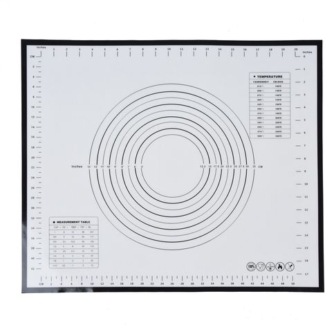 Tapis de Cuisson en Silicone pour Pâtisserie, Pizza et Pâte à Biscuits - Noir
