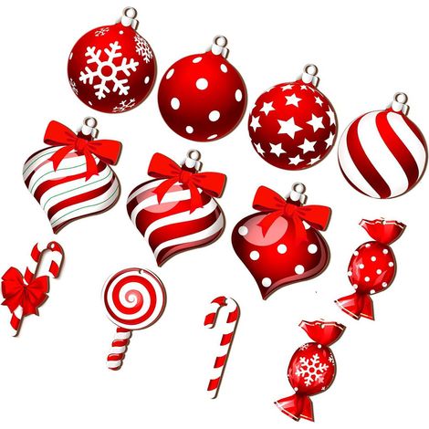Lot de 36 décorations suspendues pour sapin Noël en contreplaqué, formes mignonnes, ambiance festive, déco maison intérieur extérieur (1/4)