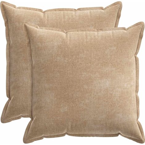Housse de coussin 2 pc HOUTEN Taupe 65 x 65 cm Tissu Chenille vidaXL