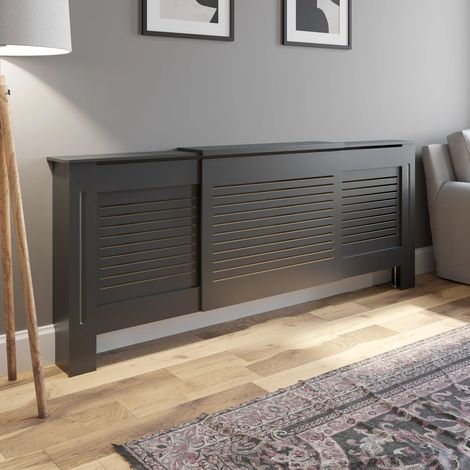 Radiator Cover Adjustable - Anthracite Horizontal Style 1390 - 2120mm (1/5)