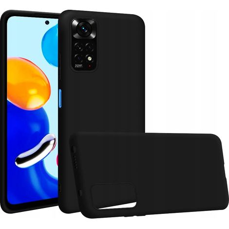 Étui pour REDMI NOTE 11 4G 11S Noir mat en silicone fin + verre (1/5)