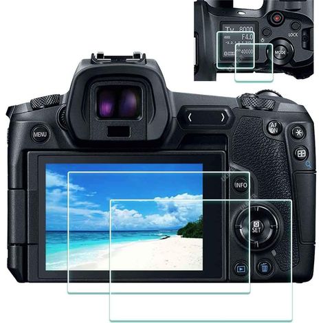 Protector de pantalla para Canon EOS R EOSR, cristal templado, 0,3 mm de grosor óptico, dureza 9H, antiarañazos, antihuellas, antiburbujas - Paquete de 4