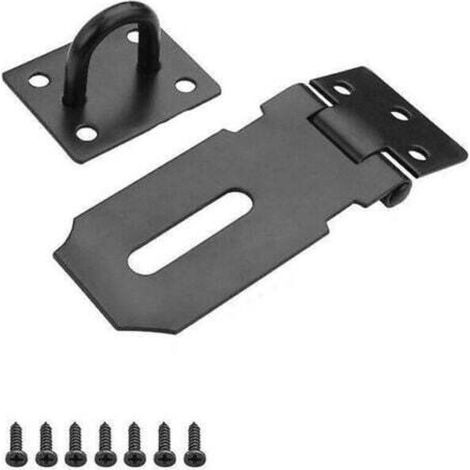 3 pouces Loquet et targette Serrure de porte Cadenas Moraillon Fermoir Loquet de porte avec vis pour porte, meuble, armoire, tiroir, placard et jardin,finition noire mate (1/4)