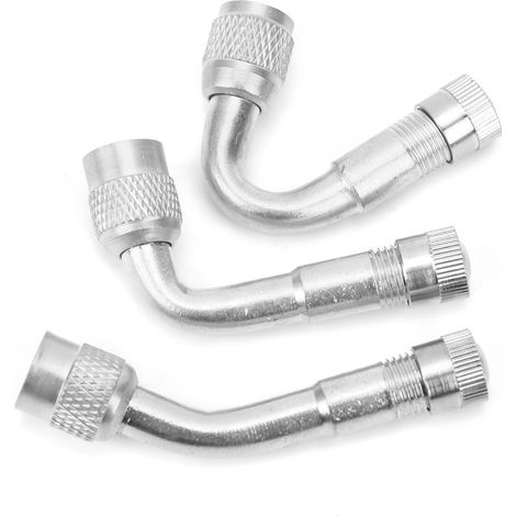 Prolongateur de valve à angle droit 90° 135° 45° pour pneus de voiture moto vélo - Argenté (1/5)