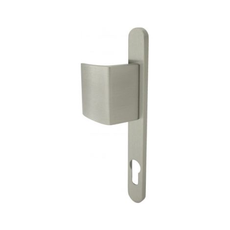 Ouvre&Déco – 1 poignée de porte OMEGA cylindre, palière laiton nickel mat entraxe 195 mm