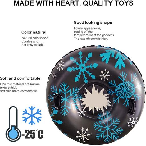 Aufblasbarer, schwimmfähiger und robuster Skiring aus PVC – ideal für Kinder, die Winterausflüge mit Schlitten oder Reifen lieben werden (1/5)
