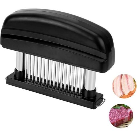 Attendrisseurs à viande - Pour poulet, bœuf, porc et poisson - 48 aiguilles ultra-pointues en acier inoxydable - Attendrisseur de viande - Broyeur de viande - Embout pour barbecue - Accessoires BBQ - (1/5)