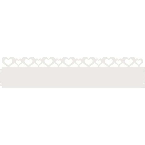 Bordures de pelouse 20 pcs Blanc 103 x 0,05 x 22 cm Acier (1/5)