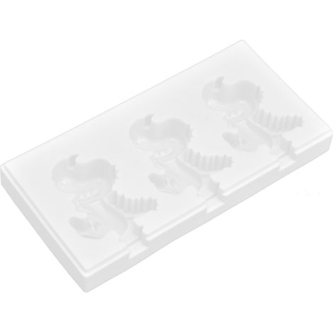 Silikon-Eisriegelform mit mehreren Gittern, hitzebeständig, Eiscremeform, Küchen-DIY-Werkzeug (3-Gitter-Dinosaurierform) (1/5)