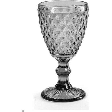 CALICE DIAMANTE REALIZZATO IN VETRO PER ACQUA DA 210 CC COLORE GRIGIO