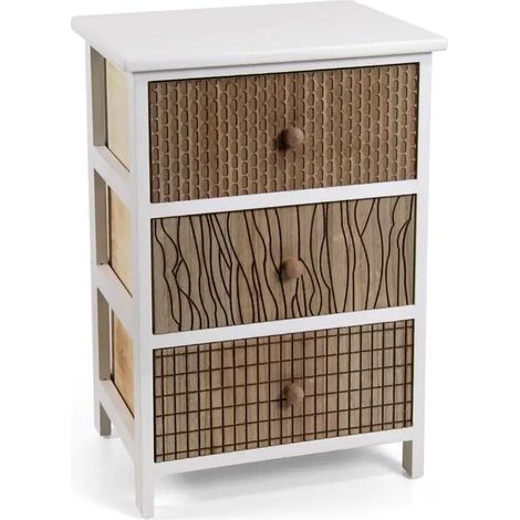 Cassettiera in legno 3 cassetti 40x29x58 cm