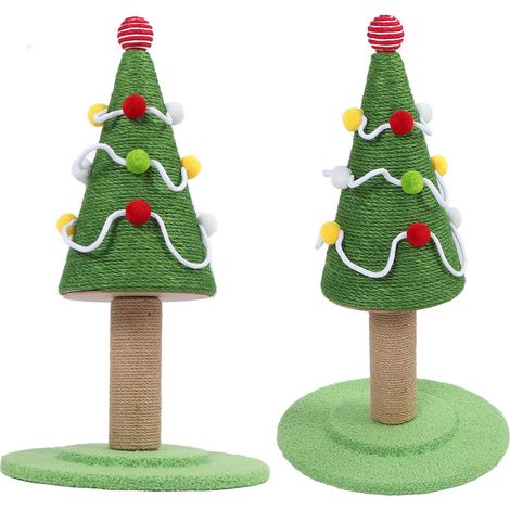 Griffoir pour chat en sisal, style sapin de Noël, protège les meubles, structure stable, idéal pour l'intérieur, grande taille : 40 x 65 cm / 15,7 x 25,6 po (1/5)