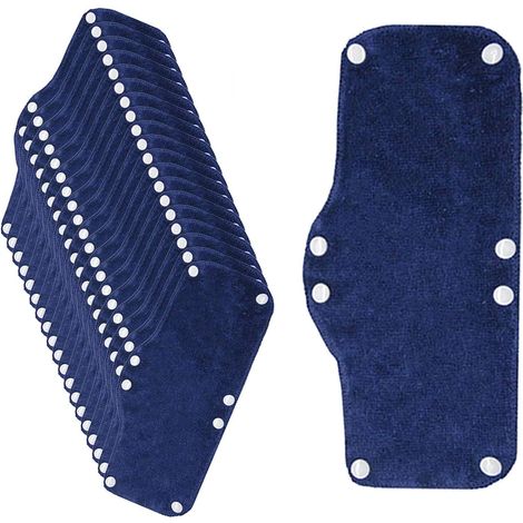 Cinta para el sudor de algodón lavable para casco - forro reutilizable con cierre de botón a presión y almohadilla para el sudor, apta para accesorios de casco - 20 unidades (1/4)