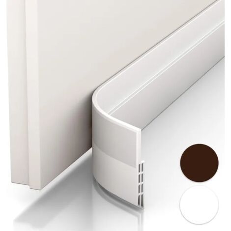 royaluxe-Bas de porte anti-courant d'air & étanchéité porte - idéal pour l'isolation contre le froid, le bruit & l'humidité (1 x blanc) (1/5)