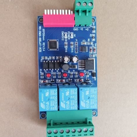 DMX512 LED-Streifen-Decoder, 3-Kanal-Relais, 12 V DC, 10 A x 3