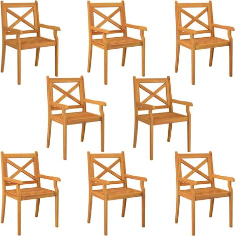 Maison Exclusive - Sedie da Pranzo da Esterni 8 pz in Legno Massello di Acacia (1/5)