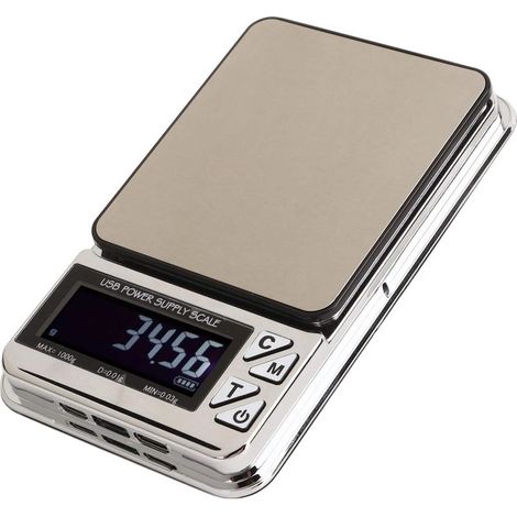 Digitale Küchenwaage, hochpräzise Taschenwaage 1 kg 0,01 g, tragbare, per USB aufladbare elektrische Miniwaage mit 7 Umrechnungseinheiten für die Küche
