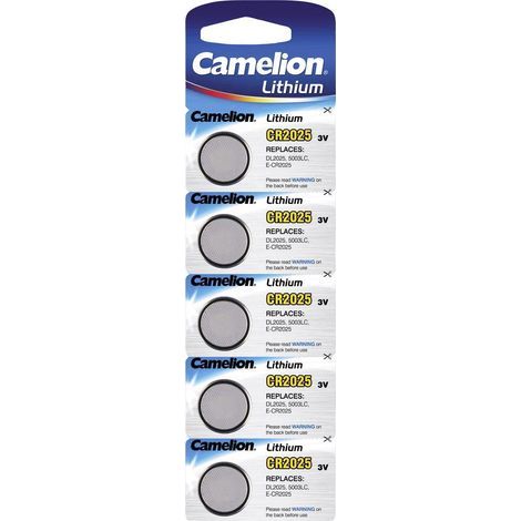 Pack de 5 piles Camelion Lithium 3V CR2025 (13005025) (1/3)