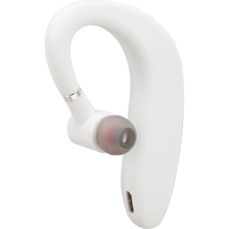 Écouteur Bluetooth sans fil mono-auriculaire à latence ultra-faible avec câble de chargement USB, idéal pour la conduite, la course et le bureau (blanc). (1/5)