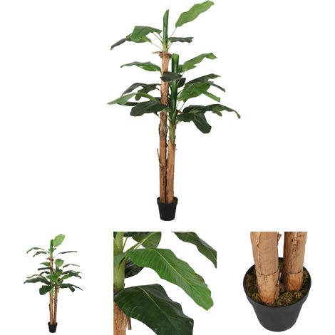 The Living Store Bananenbaum Künstlich 19 Blätter 180 cm Grün - Kunstpflanzen (1/5)