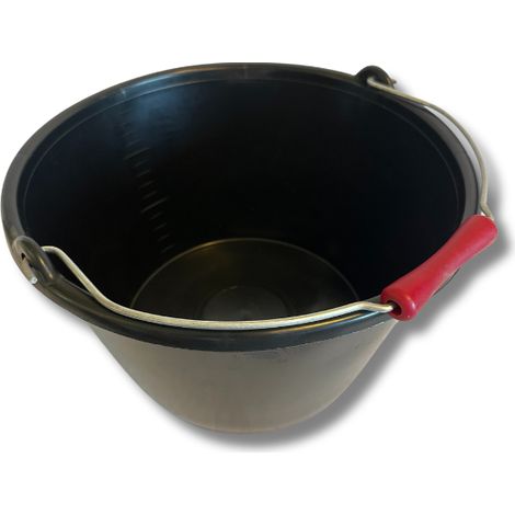 Seau à Veau en Plastique Noir Capacité de 15 Litres Anse Robuste en Métal Zinguée pour Durabilité Idéal pour Alimentation et Hydratation du Bétail VC6610 (1/3)