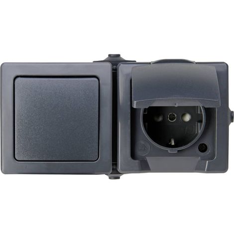 Kopp 138615002 Interruttore per ambienti umidi Nautic Antracite 1 pz.