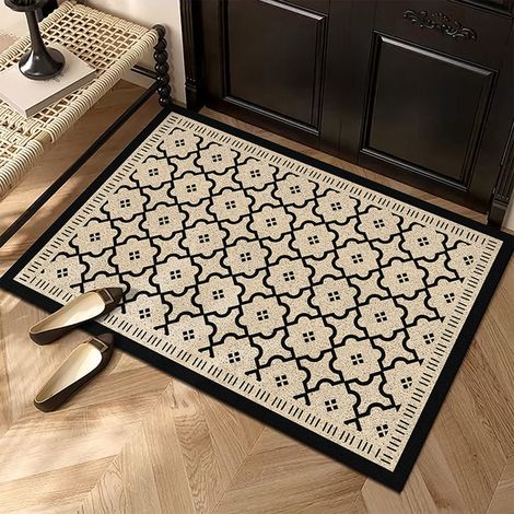 Tapis De Seuil - Tapis D'Entrée Absorbant En Polyester - Anti-Dérapant Avec Dos En Caoutchouc - Pour Intérieur Hall Entrée Cuisine Couloir - 60 x 40 cm