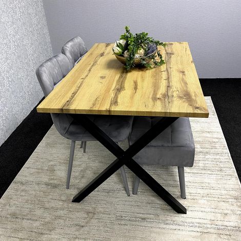 Modern Dining Table Set with 2 Grey Velvet Chairs And Grey Velvet Bench Dining Room Furniture