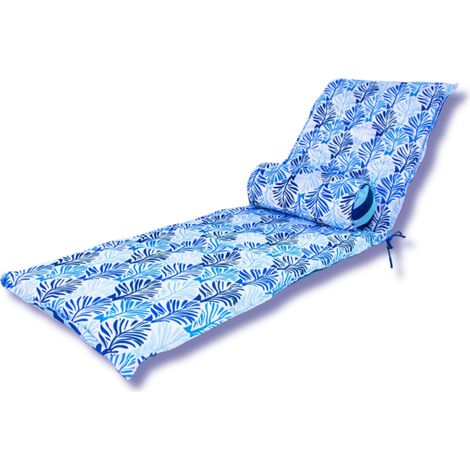 Coussin pour Chaise Longue et Traversin 195x60x5cm Motif Feuillage