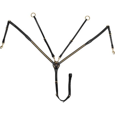 Pony, Nero: Ledergabel Vorderzeug Modell Brass Clincher mit goldenem Clincher (1/5)