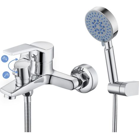 Wannenarmatur Badewannenarmatur mit Handbrause Fünf Strahlarten (1/5)