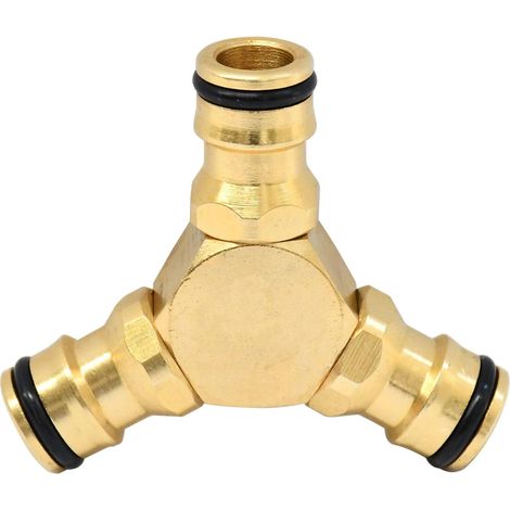 Dapetz ® 3 Way Brass Hose Connector 1/2" Y Splitter Garden Hose Connector for Dual Hose Connectors for Outdoor, Garden, Courtyard, Lawn, Kitchen, Irrigation Needs (1/5)