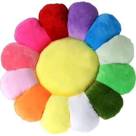 40 cm große, blumenförmige Fußmatte fürs Kinderzimmer, ideal zum Fernsehen. Dekoration fürs Mädchenzimmer. (1/5)