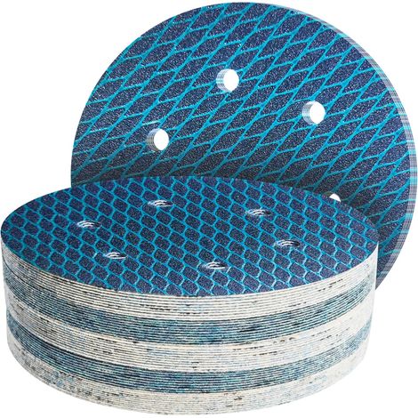 50 Stück Schleifscheibe 150 mm Körnung 60/80/120/180/320 für Exzenterschleifer (6 Diamantlöcher) (1/5)