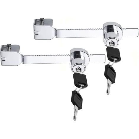 Serrure coulissante à clés multiples, pour vitrine, vivarium, terrarium, porte vitrée, verrou (Argent)