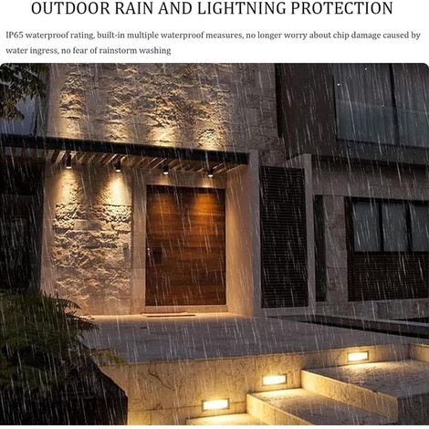 LED-Garteneinbauleuchten – IP65 wasserdichte Eck-Treppenleuchten für den Außenbereich, rechteckige LED-Bodeneinbaustrahler für Garten, Terrasse und Wege (warmweißes Licht, 3 W) (1/5)