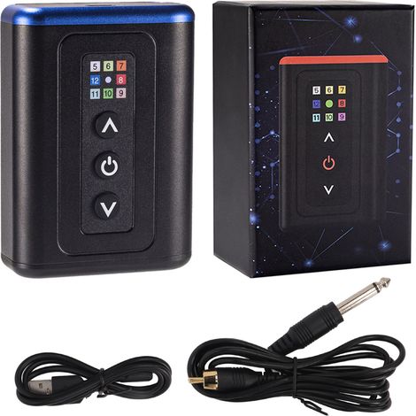 Alimentation sans fil pour machine à tatouage 4800mAh, batterie réglable avec câble RCA (1/5)
