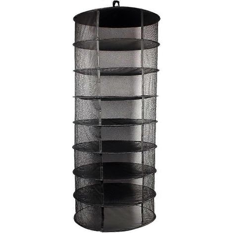 Séchoir à herbes suspendu en maille noire à 8 niveaux, 60 cm (2 pi), filet de séchage (1/4)