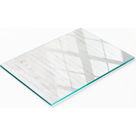 Tavoletta decorativa multifunzionale da cucina in vetro temperato e legno, 80x52 cm. (1/5)