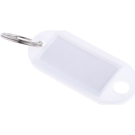 Etiquette de porte-clés, RS PRO, , Plastique Blanc, 25 unités ( Prix pour Sachet de 25 )