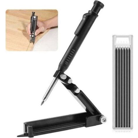 Outil de traçage polyvalent, XU, Avec crayon à profond, Construction 6 morceaux mines crayon, Travail bois, Utilisation d'outils traçage, - (1/4)
