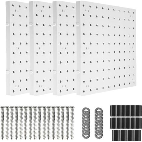Panneaux PerforéS, D'Organisation Murale en Panneau Perforé, PerforéS pour Mur, Salle D'Artisanat, Cuisine, Garage, Salon, de Bain (4 PièCes) (1/4)