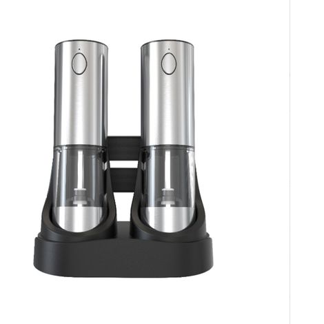 Moulin à sel et à poivre électrique, mouture réglable avec cœur en céramique, moulin à poivre rechargeable avec éclairage LED pour une précision optimale (1/5)